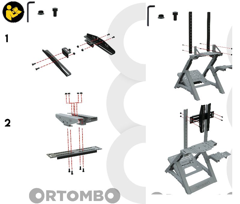 Orthombo Single Monitor Mount V2 – VESA Compatible / Compatible with DD Series, GTR Series, O4 Series, and Podium Series