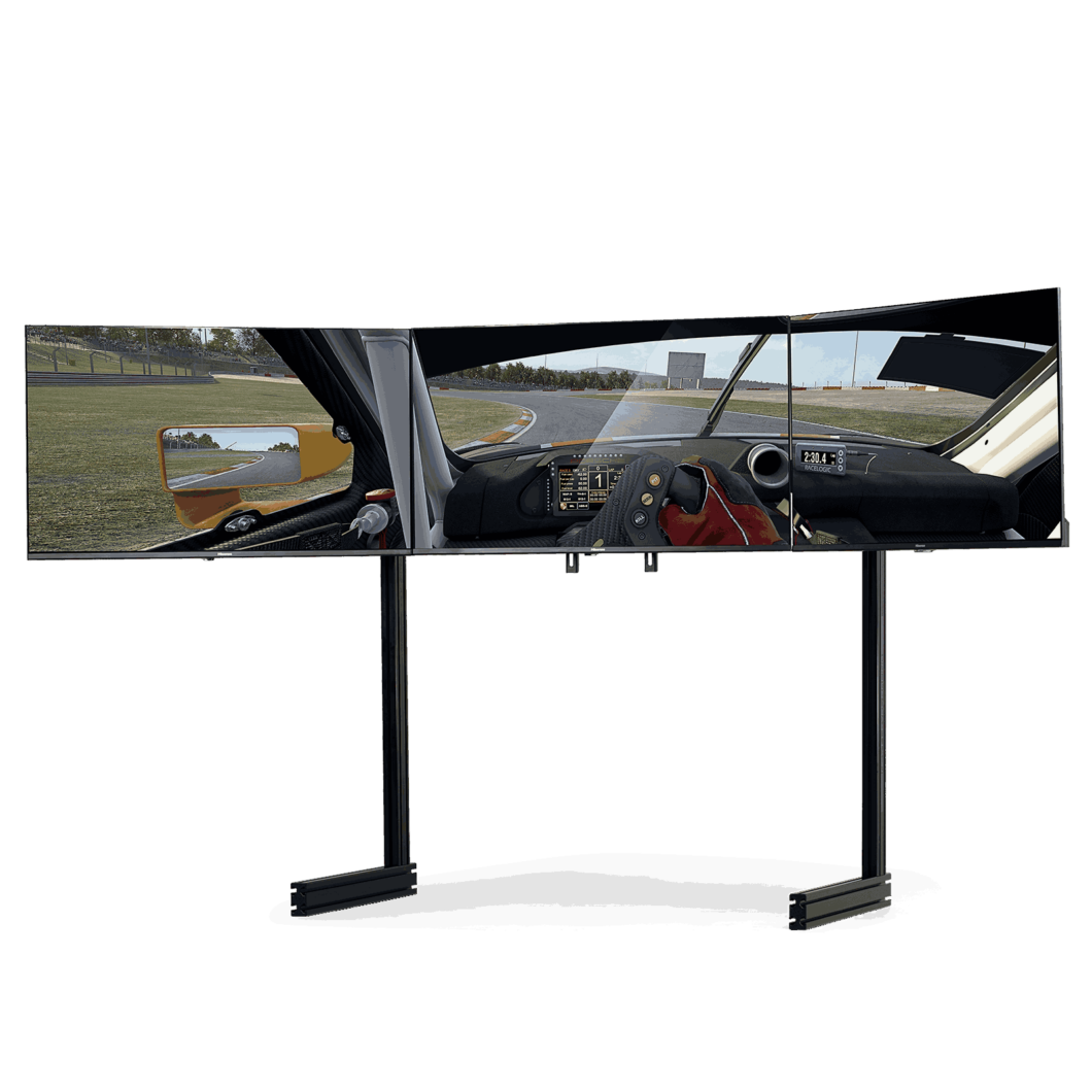 ELITE FREE STANDING TRIPLE MONITOR STAND BLACK EDITION